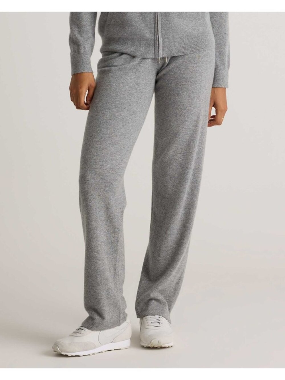 NWT Quince Mongolian Cashmere Straight Leg in Heather Grey Pull-on Knit Pants M